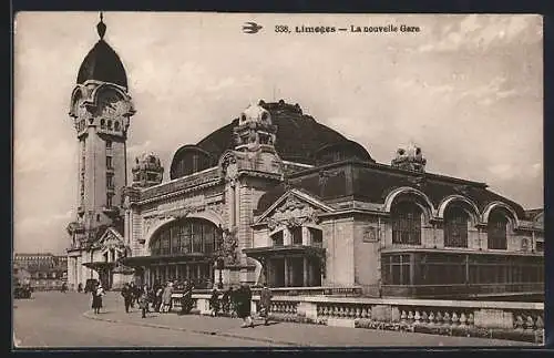 AK Limoges, La nouvelle Gare, Blick zum Bahnhof