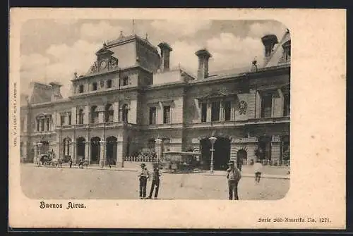 AK Buenos Aires, Bahnhof von aussen