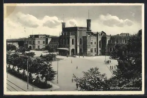 AK Breslau, Blick auf den Hauptbahnhof