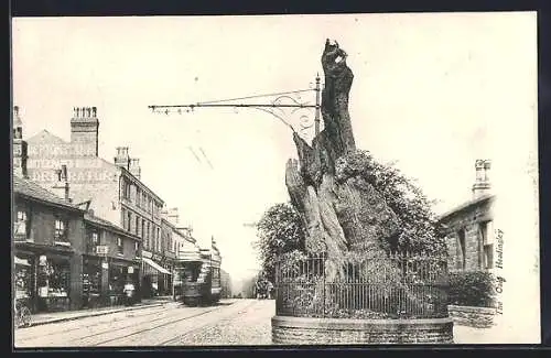 AK Headingley, Railway at the Oak, Strassenbahn