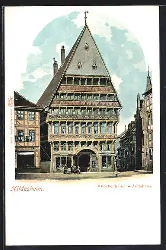 AK Hildesheim, Knochenhauer-Amtshaus mit Strasse