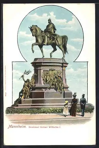 AK Mannheim, Reiterdenkmal Wilhelm I.