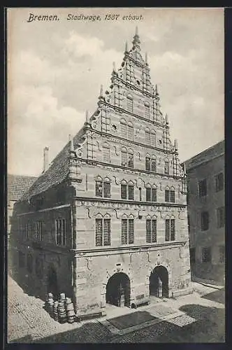 AK Bremen, Stadtwage aus der Vogelschau