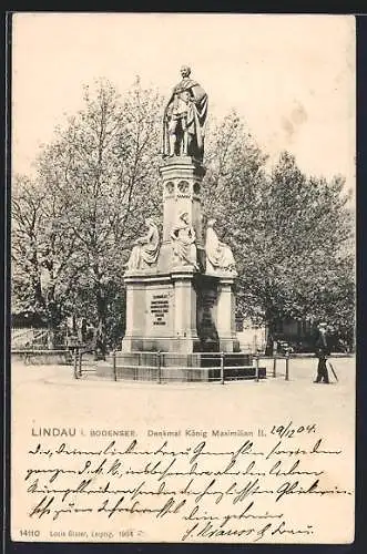 AK Lindau i. Bodensee, Denkmal König Maximilian II.