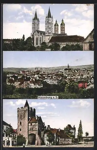 AK Naumburg a. S., Marientor, Dom und Ortsansicht