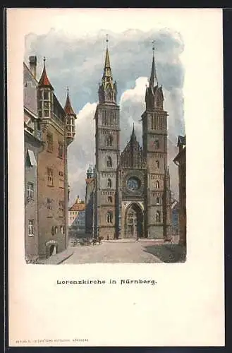 Künstler-AK Nürnberg, An der Lorenzkirche