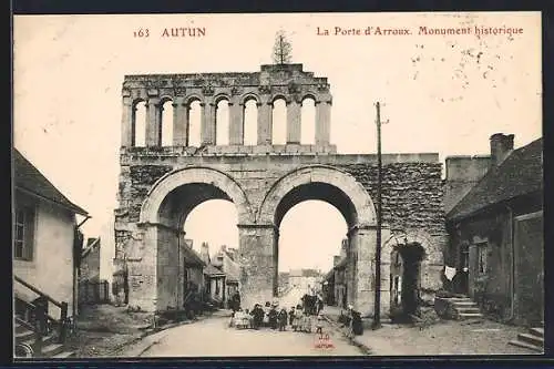 AK Autun, La Porte d`Arroux, Monument historique