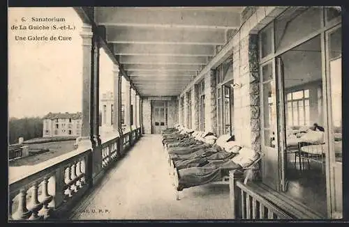 AK La Guiche, Sanatorium de La Guiche, Une Galerie de Cure