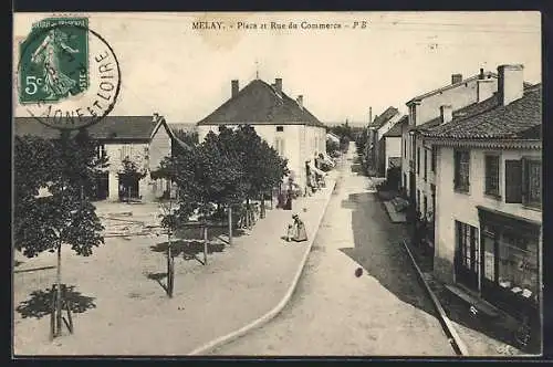 AK Melay, Place et Rue du Commerce