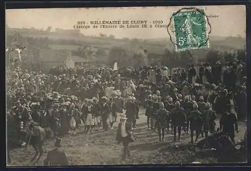 AK Cluny, Cortège de l`Entrée de Louis IX à Cluny pour le Millénaire de Cluny 1910