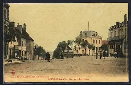 AK Bourbon-Lancy /Saone-et-Loire, Place de la Republique