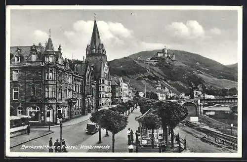 AK Bernkastel-Kues a. d. Mosel, Moselpromenade