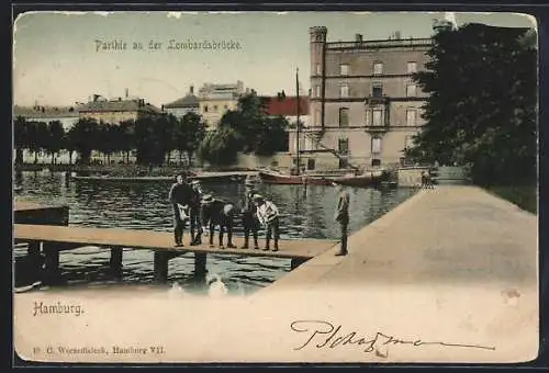 AK Hamburg-Neustadt, Partie an der Lombardsbrücke