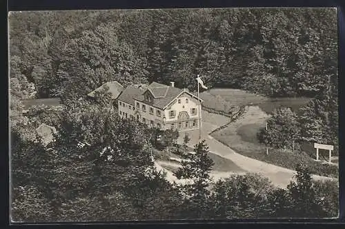 AK Mühlthal bei Starnberg, Ortsansicht aus der Vogelschau