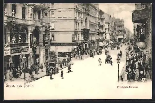 AK Berlin, Friedrichstrasse Ecke Jägerstrasse mit Kaiser Hotel & Hotel Stadt Gothar