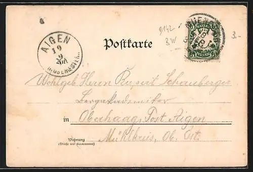 Lithographie Konstanz a. B., Landungssteg, Conciliumsgebäude