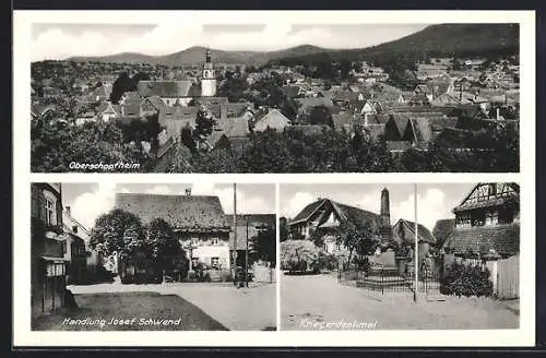 AK Oberschopfheim, Kriegerdenkmal, Handlung Josef Schwend