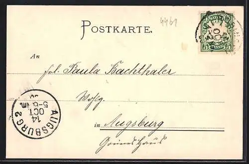 AK Bobingen, Strassenpartie aus der Vogelschau