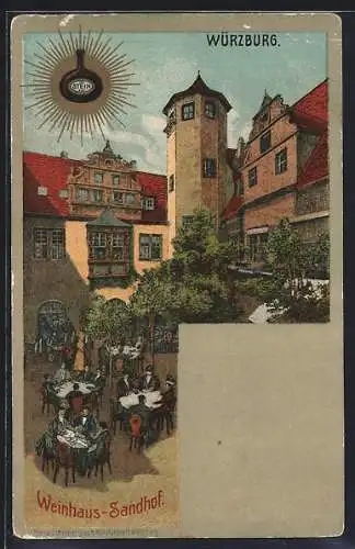 AK Würzburg, Gasthaus Weinhaus Sandhof