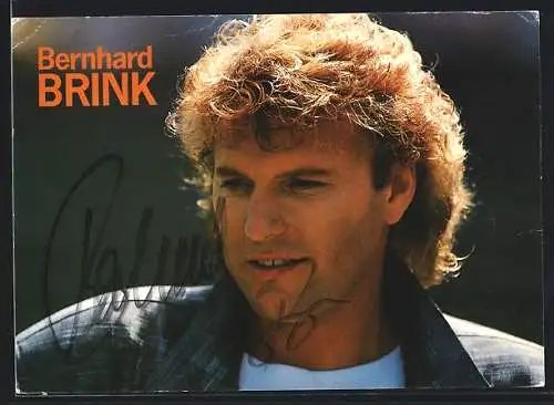 AK Musiker Bernhard Brink mit lockigem Haar, mit Autograph