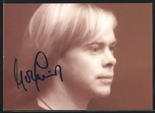 AK Musiker Volker Lechtenbrink mit nachdenklichem Blick, mit Autograph