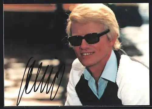 AK Musiker Heino mit seiner Sonnenbrille, mit Autograph