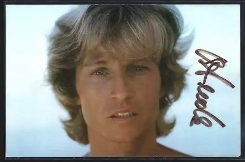 AK Musiker Christian Anders mit blonden Haaren, mit Autograph