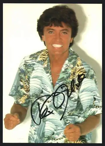 AK Musiker Rex Gildo im Hawaiihemd, Autograph