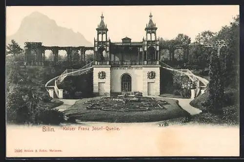 AK Bilin, Blick auf die Kaiser Franz Josef-Quelle