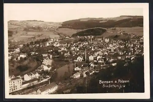 AK Bensen a. Polzen, Ortsansicht aus der Vogelschau