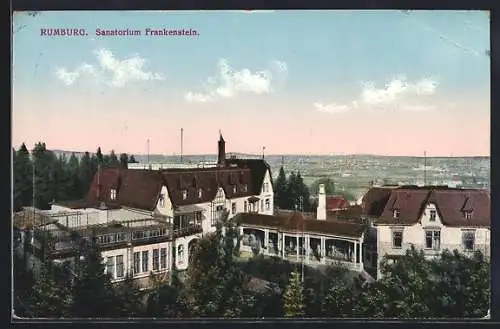 AK Rumburg-Rumburk, Sanatorium Frankenstein von oben gesehen