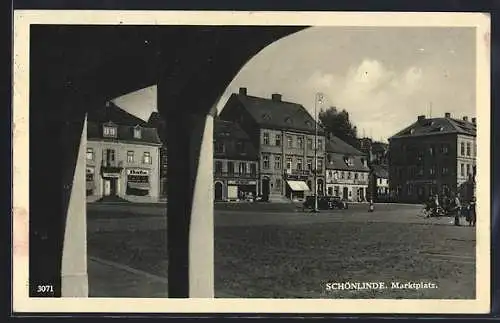 AK Schönlinde, Blick über den Marktplatz