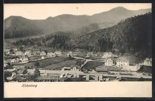 AK Hohenberg, Teilansicht mit Bahnhof