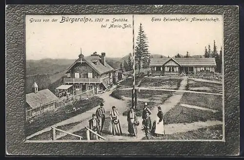 AK Maria Zell, Hans Reisenhofers Gasthaus Bürgeralpe