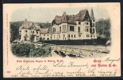 AK Baden /N.-Oe., Villa Erzherzog Eugen