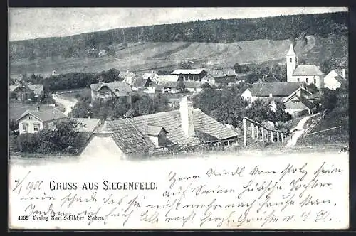 AK Siegenfeld, Ortsansicht aus der Vogelschau