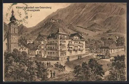 AK Grossgmain, Vötterl's Gasthaus zum Untersberg