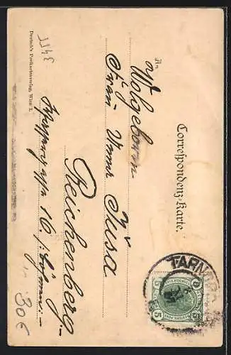 AK Mödling, Strasse an der Spitalkirche