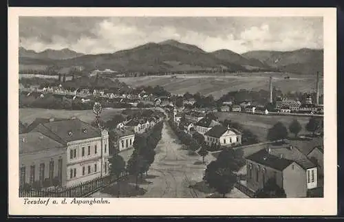 Künstler-AK Teesdorf a. d. Aspangbahn, Strassenpartie mit Gasthaus zur Sonne