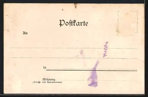 Lithographie Kufstein, Totalansicht mit Hinterbärenbad in der Dämmerung