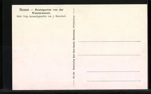 Künstler-AK J. Marschall: Bozen, Rosengarten von der Wassermauer
