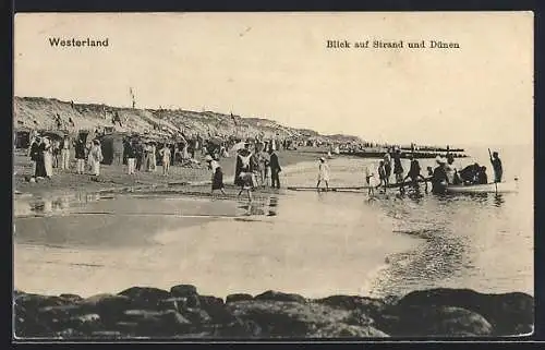 AK Westerland, Blick auf Strand und Dünen