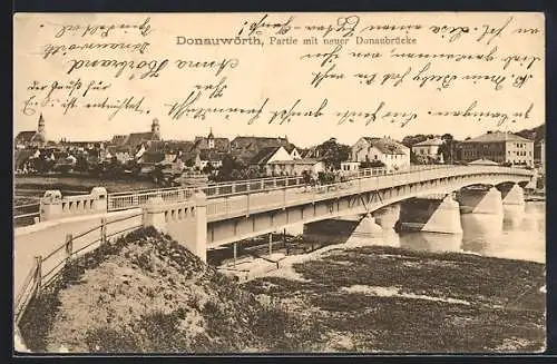 AK Donauwörth, Partie mit neuer Donaubrücke