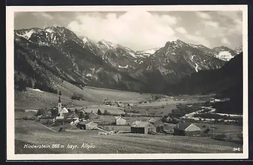 AK Hinterstein /Bayr. Allgäu, Teilansicht mit Kirche