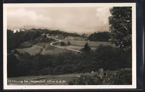 AK Ulrichsberg bei Deggendorf, Panorama mit Strassenpartie