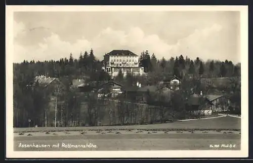 AK Assenhausen / Starnberger See, Rottmannshöhe mit Ortsansicht