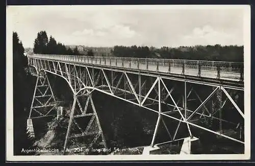 Künstler-AK Eugen Felle: Isny i. Allgäu, Argentobelbrücke