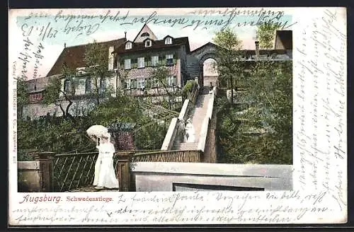 AK Augsburg, Blick auf Schwedenstiege