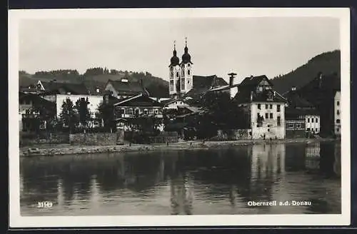 AK Obernzell a. d. Donau, Ortsansicht mit Kirche