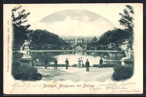 AK Stuttgart, Anlagensee mit Schloss